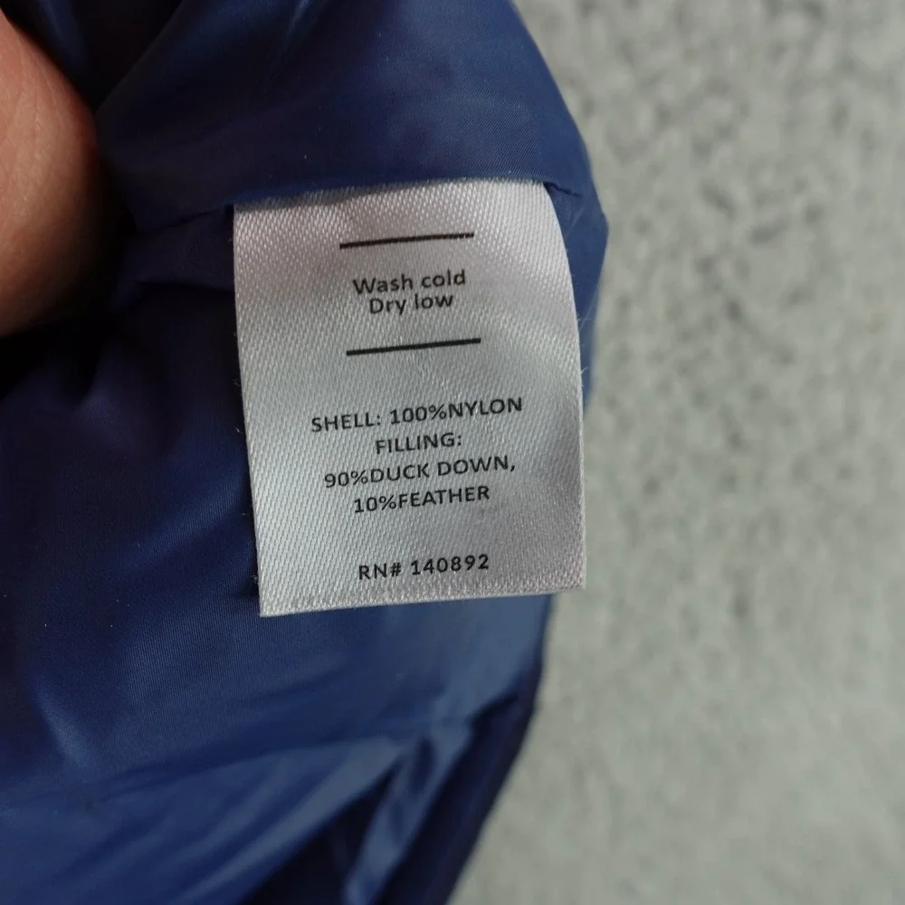 Marine Layer Puffer Vest Mens Medium Blue Duck Down Quilted Colorblock Huckberry